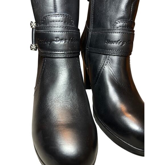 Women's Harley-Davidson Motorcycles Marissa Platform Black Leather Boots Sz 8 - Picture 8 of 12